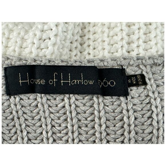 House of Harlow 1960 Adrienne Pullover Sweater in Gray and White Women's Size XS - Picture 5 of 12